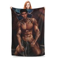 Rhysand from A Court Of Thorns And Roses II Blankets Soft Warm Flannel Throw Blanket Bedding for Bed Living room Picnic Sofa Size: 75*100cm, Weight: 230 GSM