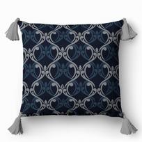 Decorative pillowcase 45x45 mosaic navy blue with silver