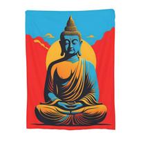 Buddha Yoga Blanket Flannel Sofa Throw Blanket Portable Throw Blankets for Home Bedroom Travel Throws Bedspread Quilt Size: 75*100cm, Weight: 230 GSM
