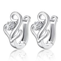 Hong Kong Style Fashion Elegant Earrings for Women Silver Plated Fashion Stud Earrings Hong Kong Taste Movement Ear Clip Women's Fashion Earrings