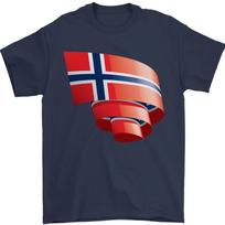 26 Curled Norway Flag Norwegian Day Football Mens T-Shirt 100% Cotton Unisex T-Shirt XL