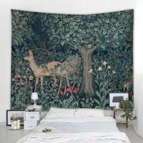 Tapestry William Morris greenery forest deer 75x100 juoda