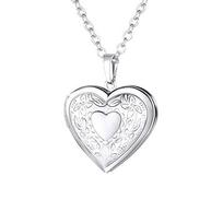 Love Heart Secret Message Locket Necklace Pendant Vintage Gift For Lover Couples Custom Message Fashion Jewelry white
