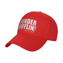 Fashion The Office Dunder Mifflin Curved Brim Baseball Cap Exquisite CraftsUnisexship Womens Visors One Size red