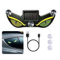 Automobilio dekoratyvinis saulės energijos LED įspėjamasis žibintas Šviesos jutiklis Įkraunamas įspėjamasis žibintas Piktos akies automobilio žibintas 2 black
