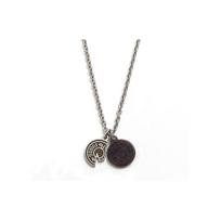Hermes Carrousel Badge Decorated Horn Pendant Necklace Men necklace Palladium Metal Tin-Gray H077325FP92 Box+Shopping Bag
