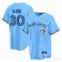 Toronto Blue Jays Nr. 30 Kirk vyriškas marškinėlis siuvinėta beisbolo uniforma L, 95KG mėlyna