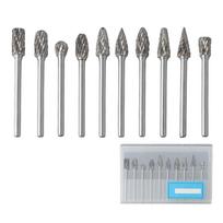 Set of 10 Rotary Tool Bits with 3mm Shank for Metal and Alloy Grinding