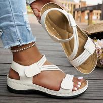 Women's Summer Wedge Sandals - Round Toe Velcro Strap Casual Slope Heel Shoes, Comfortable Walking Sandals for Ladies 36