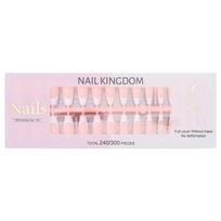 240 Pcs Wearable Press On Nails French Tip False Nails Short Almond Full Cover Stick on Nails Manicures Supplies