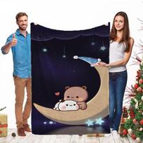 Bubu Dudu Friends Flannel Throw Blanket Soft Character Design All Season Cozy Comfort for Playful Home Decor Gift Size: 75*100cm, Weight: 230 GSM