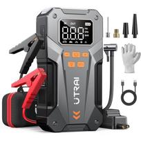 Portable 12V Jump Starter with Air Compressor, 150PSI, LED Light, Jumper Cables, and Storage Case