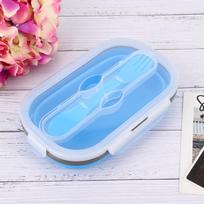 Capacity Foldable Bento Box 800ml Portable Food Storage Collapsible Food Container  Outdoor Travel mėlyna