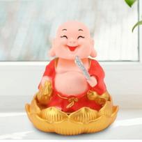 Plastic Car Dashboard Fortune Buddha Decor  Hotel Café Counter Ornament raudona