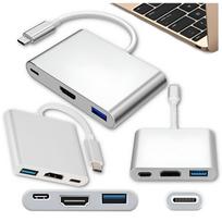 Adapter hub usb-c na hdmi / usb 3.0 / usb-c stacja dokująca multiport typ c