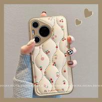 Full Coverage Silicone Phone Case Pura 70 Pro With Cherry Lanyard Shockproof Cartoon Style Huawei Pura 70