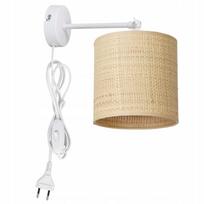 Lampka ścienna kinkiet nocna tuba ratan z kablem