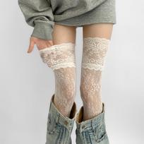 1/3Pairs Women Flower Lace Fishnet Thigh High Stockings Women'S Sexy Lace Floral Fishnet Stockings Over Knee Long Socks One Size