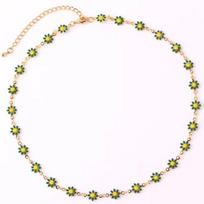 Colorful Short Choker Lovely Clavicular Chain Fashion Necklace Chain žalia