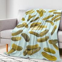 Marinuoti agurkai Antklodė Agurkų Dovanos Moterims Merginoms Berniukams Minkšta Flanelinė Jauki Šilta Antklodė Vaikams Suaugusiems Size: 75*100cm, Weight: 230 GSM beige