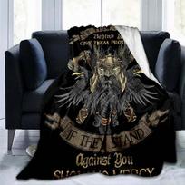 Ancient Scandinavian Norse Rune Axe Soft Blanket Lightweight Flannel Throw Blanket for Teen Adult Suitable for Family Hotel Size: 75*100cm, Weight: 230 GSM