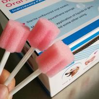 50 Pcs/bag Portable Disposable Oral Care Sponge Swabs rožinė