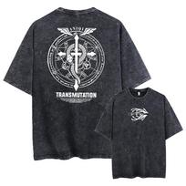 Anime Fullmetal Alchemist Rūgštinis Marškinėlis Vyrams Su Spauda Retro Harajuku Stiliaus Mada Gatvės Drabužiai Pasirinkimui Trumpomis Rankovėmis Viršus Unisex M