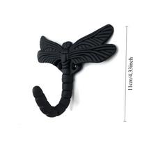 1pc Dragonfly Hooks, Door Back Wall Hangers, Black Wall Coat Hooks, Single Entryway Living Room Wardrobe Garment Coat Hooks. Bronze