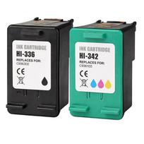 Pack 2 compatible cartridges HP 336 &; 342 - Black + 3 colors for DeskJet, OfficeJet, PhotoSmart, PSC