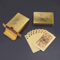 24K Gold Foil Playing Cards Luxury Dragon Pattern Waterproof Poker Deck for Party & Gift auksinė