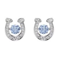 Swarovski Symbolica 2026 Year Of The Horse Collection Horseshoe Shaped Cubic Zirconia Stud Earrings Unisex earrings Blue 5746563 Box (Random Color) white
