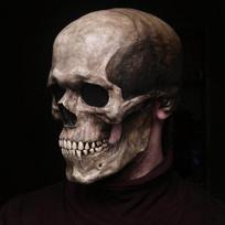 Human Skull Mask Full Head Helmet Movable Jaw For Halloween Cosplay Party Props black
