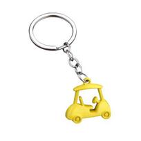 Keychain Pendant Golf Cart Shape Lightweight Portable Keyring Creative Multiple Colors Optional Practical Keychain geltona
