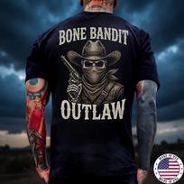 Western Bone Bandit Skull Cowboy T Shirt Mens Black Made in USA Graphic Tee Unisex T-Shirt XXXL