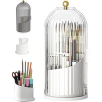 Dengtukas dantų šepetėlio laikiklis, apsaugantis nuo dulkių, su dangteliu, 360° besisukantis dantų šepetėlio laikiklis (1 vnt., skaidri balta) Pack of 1 white