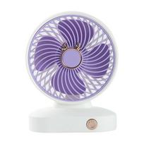 Small desktop fan, battery-powered, portable USB rechargeable fan, three-speed strong wind, adjustable desktop fan, purple (1 piece) Pack of 1 violetinė