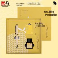 MASMARCU Daju As A Gift Metal Fountain Pen Set (1 Fountain Pen + 1 Black Ink + 5 Ink Cartridges) FP0049 for Middle School And High School Exams