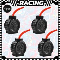 4-10Pcs Racing Wheel Tire Cups Racing Car Tire Shape Water Bottle with Straw for Kids Monster Truck Racing Birthday Party Favors 4pcs Cups