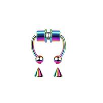 Stainless Steel Nonperforated Fashion Jewelry Fake Piercing Nose Ring Septum Rings Magnetic Ring įvairiaspalvis