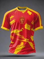 Vyriški Ispanijos nacionalinės komandos išvykos marškinėliai Kreminis pagrindas Raudona auksinė peties juosta Karūnos ženklelis Trumpomis rankovėmis Futbolo Atsitiktiniai Gerbėjo marškinėliai Viršus S