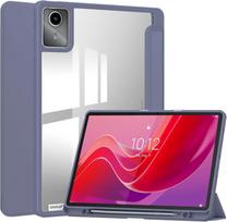 For Lenovo Tab M11 TB331FC TB330FU Case with Pen Holder Folding Stand Acrylic Back Cover for XiaoxinPad Xiaoxin Pad 2024 Case Tab M11 TB330FU violetinė