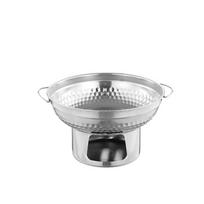 Fast Heating Thai Hot Pot Thickened Double Ears Hot Pot Stainless Steel Hot Pot  Hiking Trip 01 Silver 20cm
