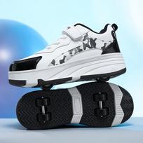 Roller Skate Shoes Kids Snickers with Wheels Children Rollerskates Outdoor Sports Shoes Girls Boys Gifts for Kids 29 juoda