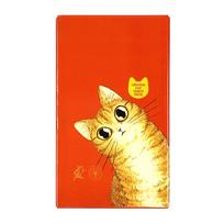Sunny Orange Cat Tarot  Whimsical Cartoon Kitty Deck for Beginners 78 Pcs Cards raudona