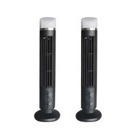 2X Portable Air Cooler Fan,Streamlined Tower Fan with LED,Powerful Wind,Space-Saving, USB Interface Black