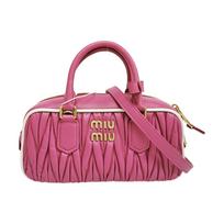 [Pre-Owned] Arcadie Matelassé Nappa Metal Letter Logo Zipper Closure Lambskin Shoulder Crossbody Handbag Small - Excellent #MP53MD ONE SIZE