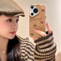 Premium Silicone Phone Case Pura 70 Pro With Black Bow Detail Full Coverage Anti-Drop Design Cartoon Style Huawei Pura 70