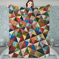 1pc Vibrant Floral Patchwork Flannel Blanket Soft, Warm, AllSeason Cover for Sofa, Bed, Office, Camping & Travel Blanket Size: 75*100cm, Weight: 230 GSM