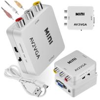 Konwerter obrazu i dźwięku z av na vga przejściówka przetwornik adapter