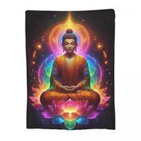 Buddha Yoga Blanket Flannel Sofa Throw Blanket Breathable Throw Blankets for Home Bedroom Travel Throws Bedspread Quilt Size: 75*100cm, Weight: 230 GSM
